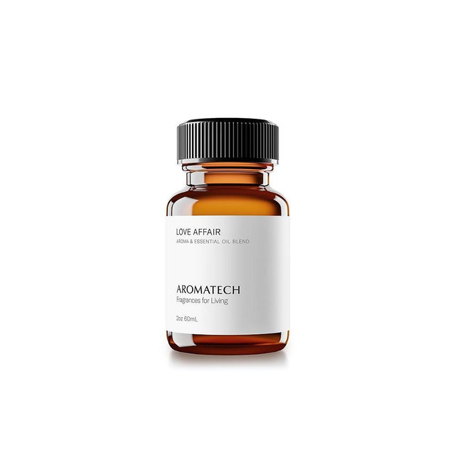 AromaTech Love Affair Aroma Essential Oil Blend: Luxury Hotel Inspired Aromatherapy with Jasmine, Saffron, Cedar & Amber for Ultrasonic Diffusers & Nebulizers (60 mL)