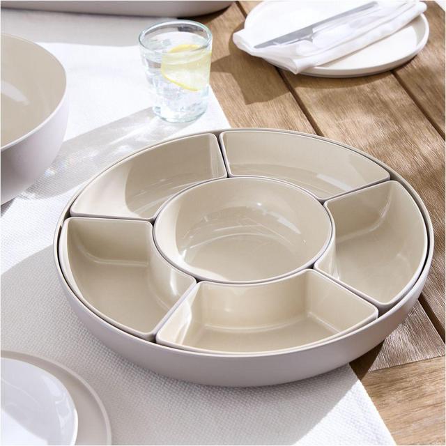 Aaron Probyn Kaloh Melamine Serveware, Chip & Dip, Charleston Gray