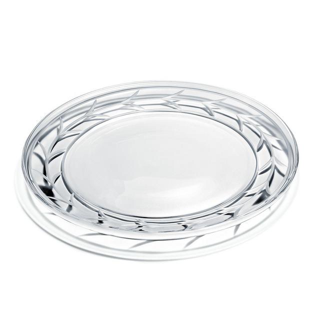 Tiffany Wheat Leaf Platter in Crystal Glass