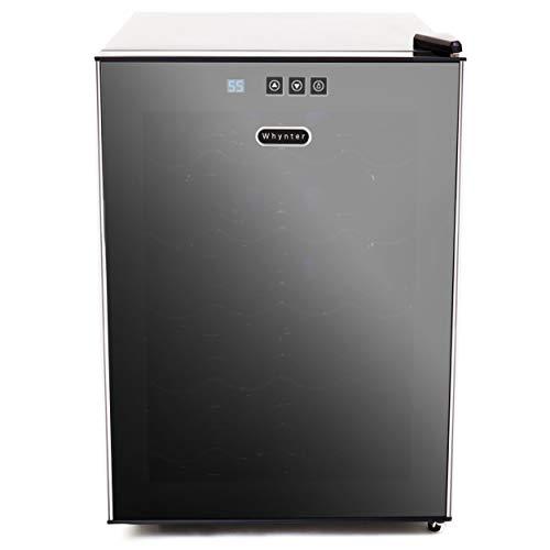 Whynter 20 Bottle Thermoelectric Wine Cooler with Black Tinted Mirror Glass Door