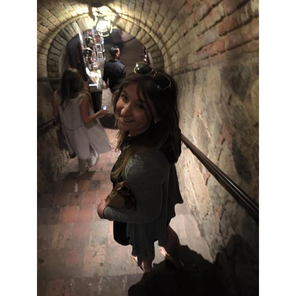 Heading down into the cellar for some wine tasting at one of our many Castello dates.