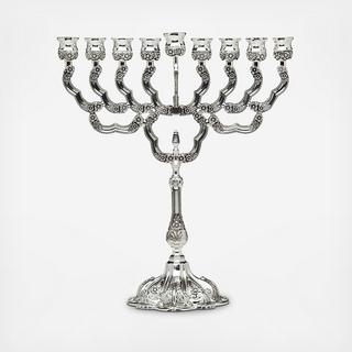 Etched Scroll Tall Menorah
