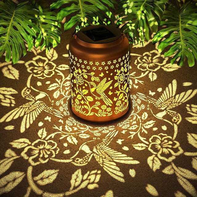 Hummingbird Outdoor Solar Lantern for Garden Decor – Birthday Gift for Women, Mom, Grandma – Metal Waterproof Decoration Hanging Light for Patio, Yard, Porch, Backyard