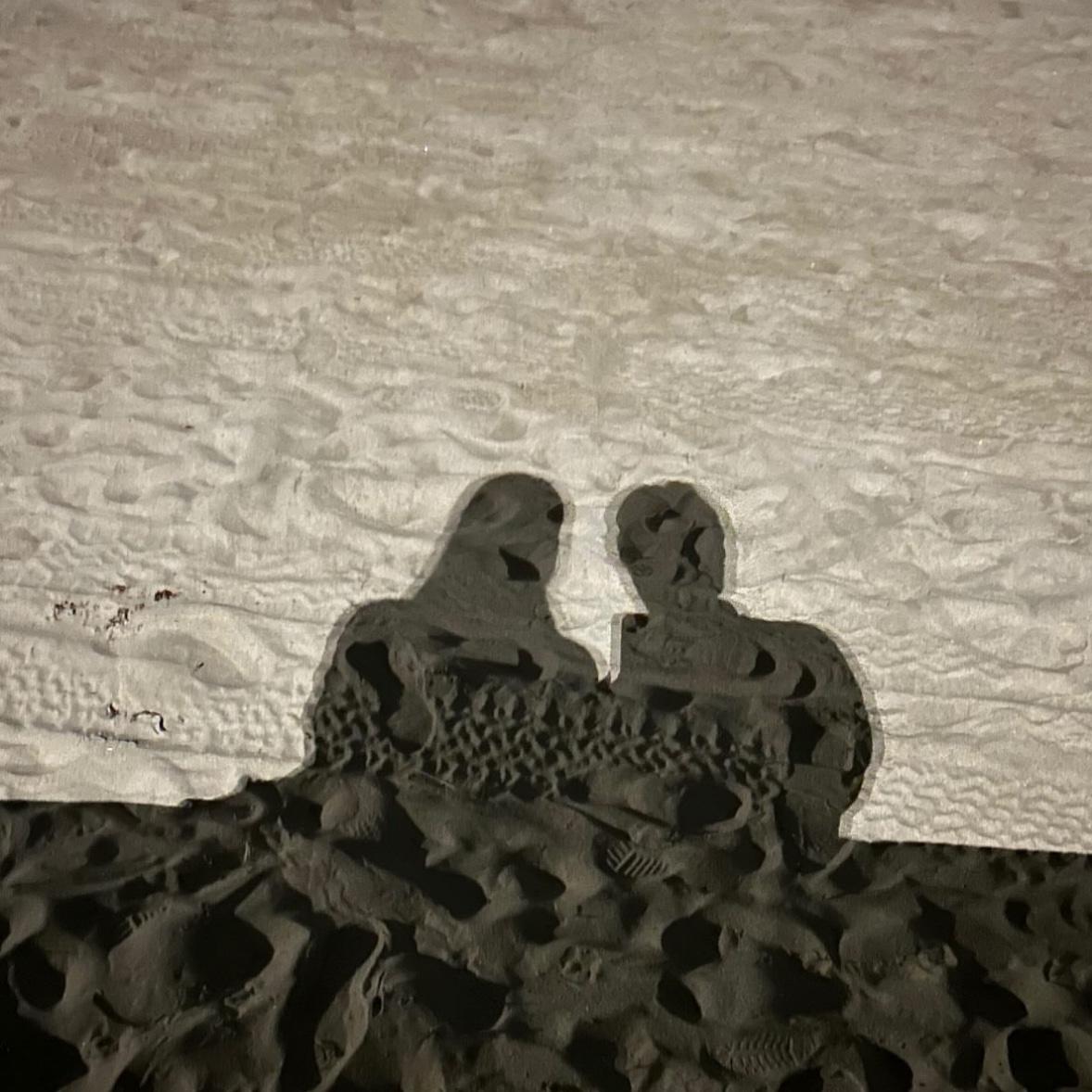 after dinner beach walk on our first date