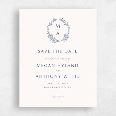 Beige Fall Wedding Save the Date - Pasqual Portrait