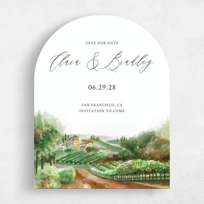 Green Arch Wedding Save the Date - Hillpine Classic