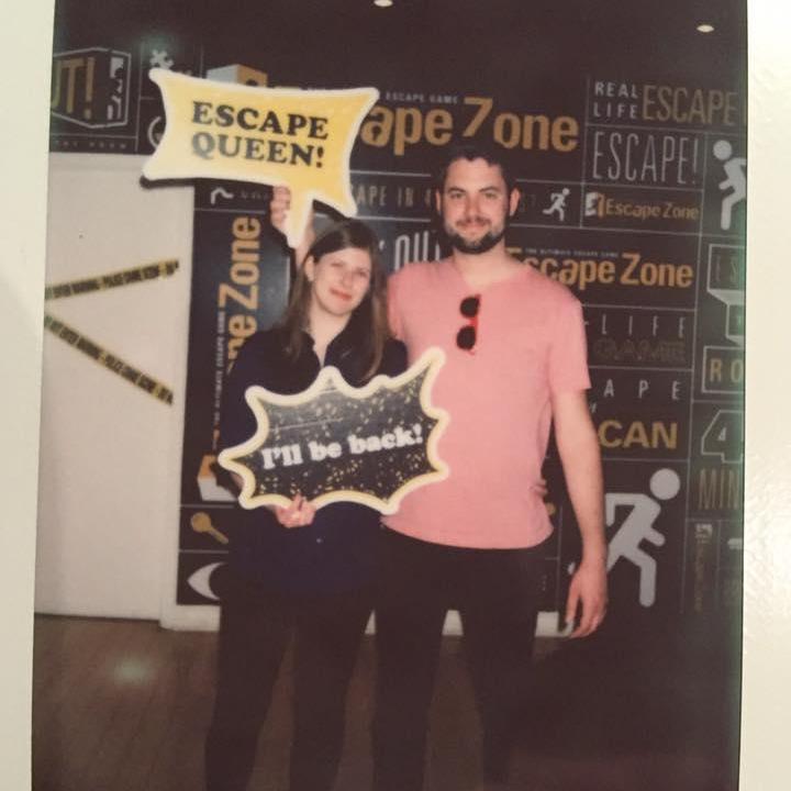 We beat the EscapeZone room with 10 seconds to spare on one of our first dates!