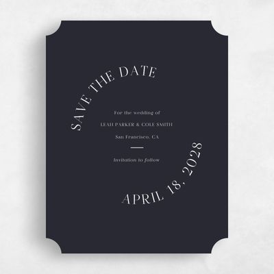 Black Ticket Wedding Save the Date - Tarbert Portrait
