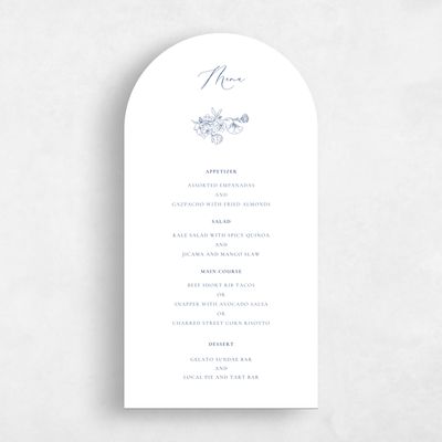 White Arch Wedding Menu - Abelli