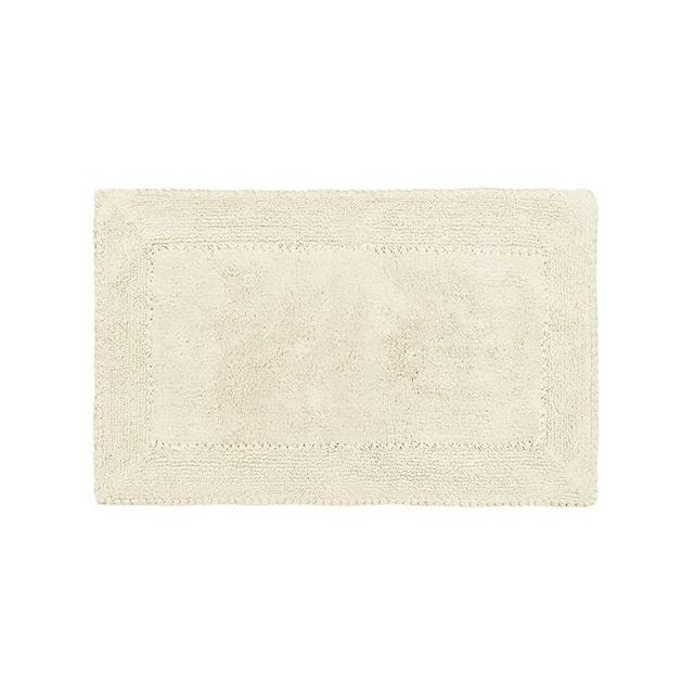 Laura Ashley Ruffle Cotton 20" x 34" Bath Rug, Ivory