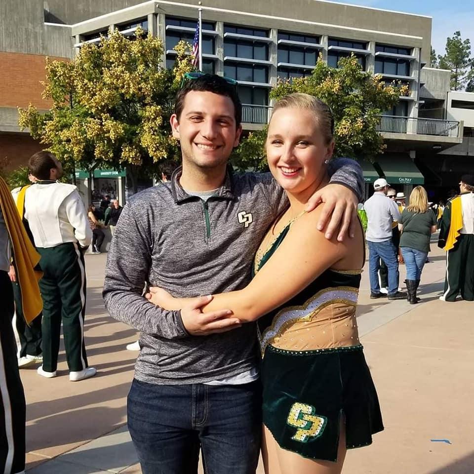 Chris coming up to support Alexis at Cal Poly football games
