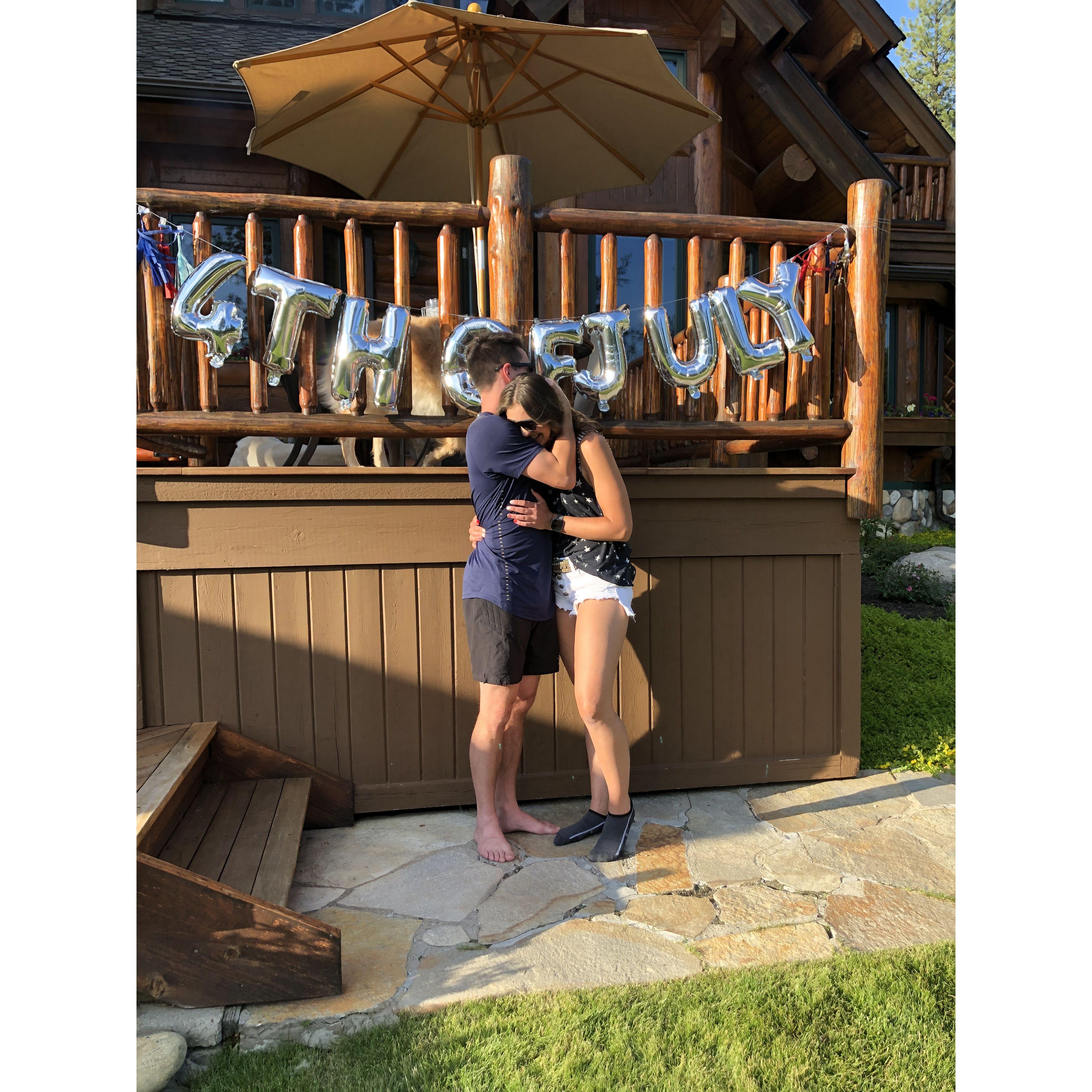 Josh first said I love you at a beautiful cabin in McCall, Idaho.