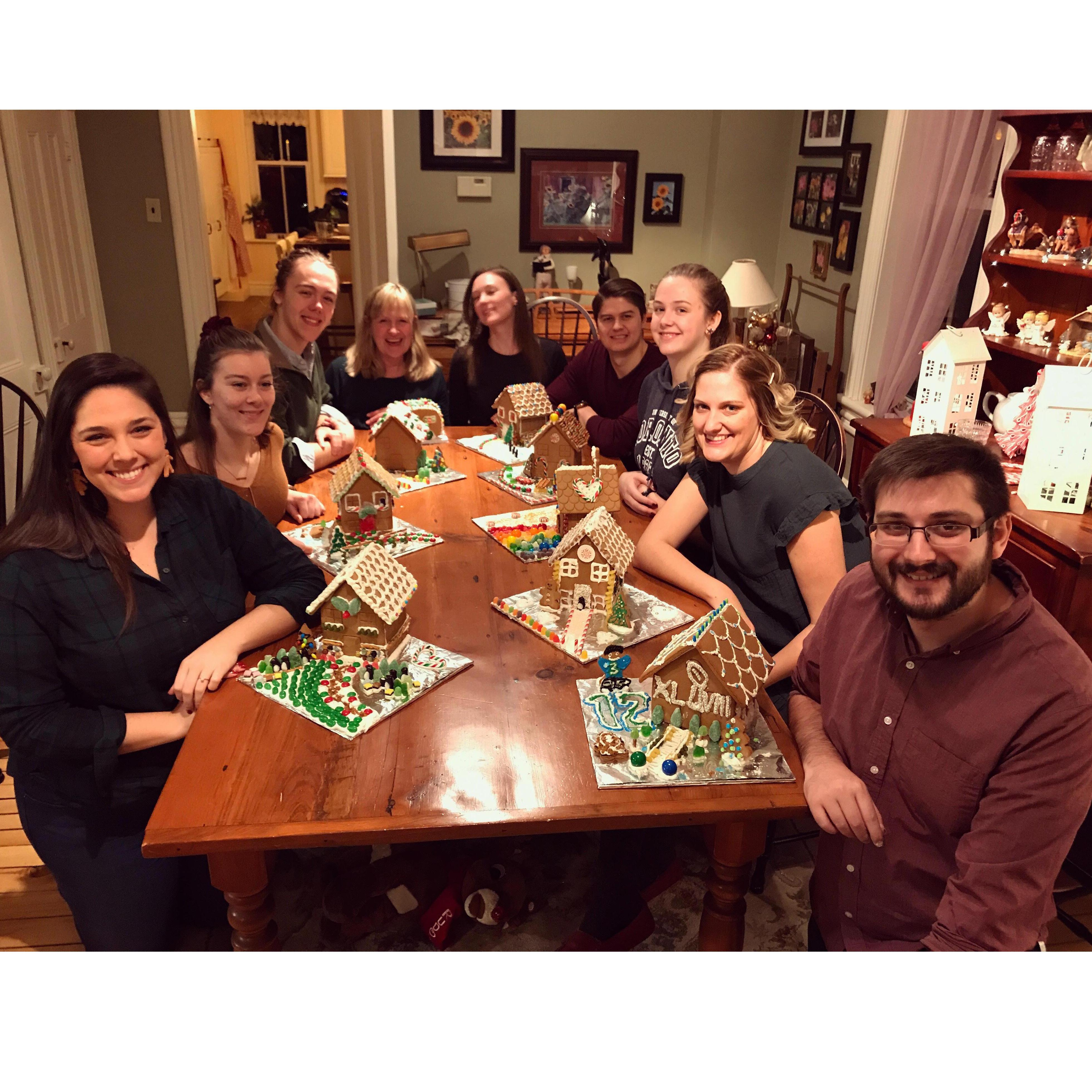 Annual gingerbread house decorating night - December 2019
