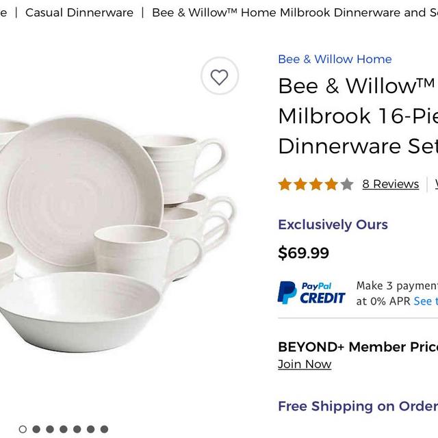 Bee and Willow Home Milbrook 16-Piece Dinnerware Set
