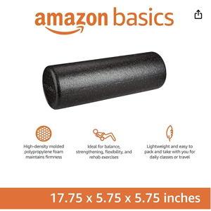 Amazon Basics High-Density Foam Roller for Exercise and Recovery, 18 Inches, Black