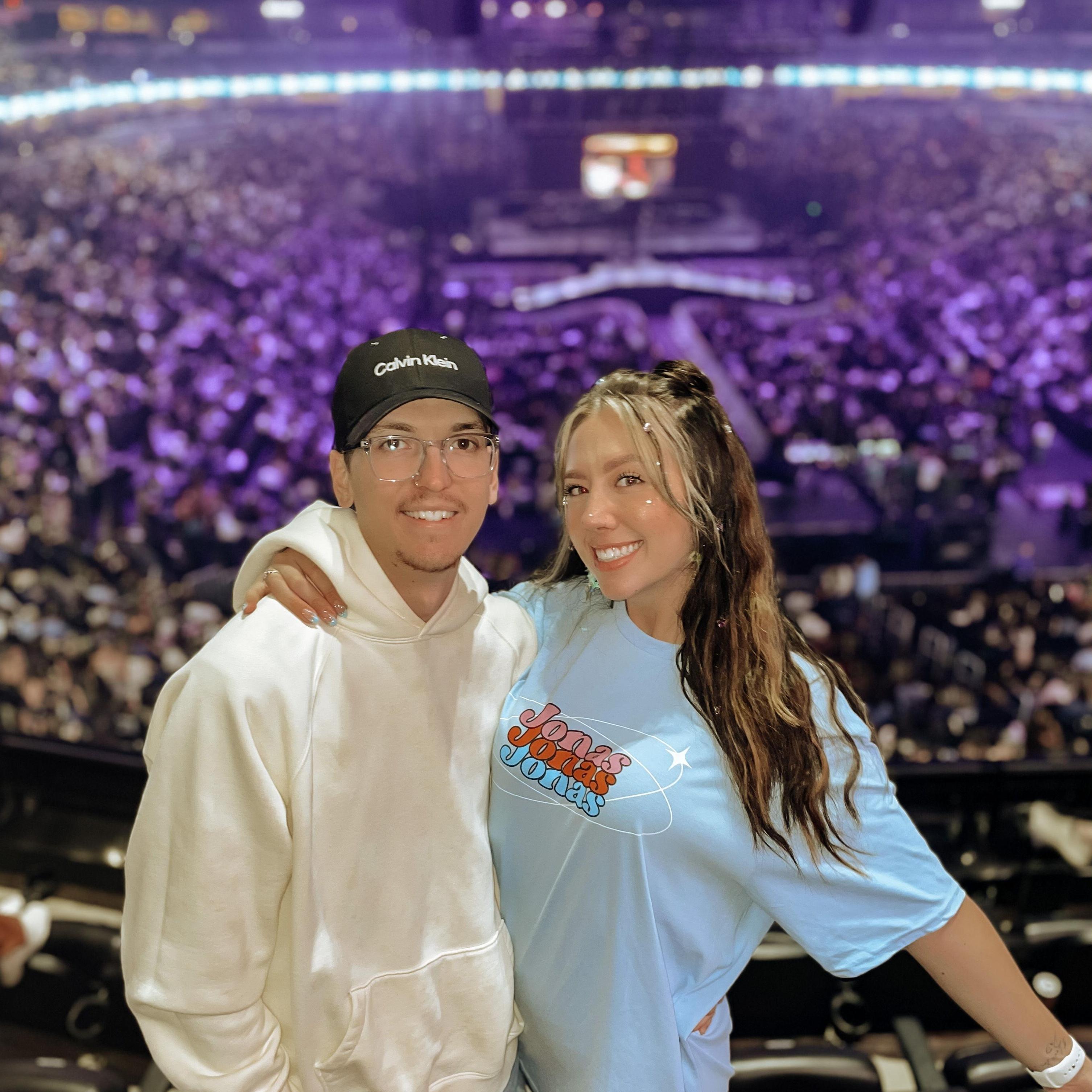 Sam endured a Jonas Brothers concert