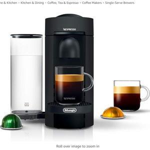 Nespresso Vertuo Plus Deluxe Coffee and Espresso Maker by De'Longhi, Matte Black
