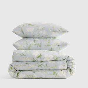 Classic Organic Percale Floral Duvet Cover Set - Blue Garden, King/Cal King