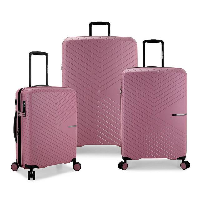 Traveler's Choice Vale 3pc Hardside Spinner Luggage Set with USB Port - Pink