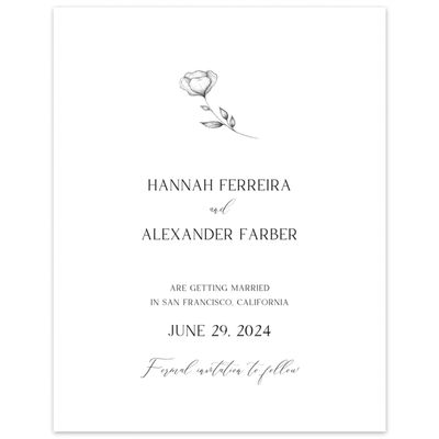 White Wedding Digital Save the Date - Luana Portrait