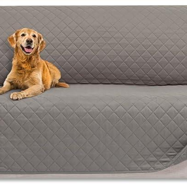 HOMERILLA Couch Cover for Sofa, Dog Couch Covers for Pets, Couch Covers for 3 Cushion Couch Sofa, Reversible Sofa Covers Furniture Protector with Elastic Straps (68" Sofa, Gray/Gray)