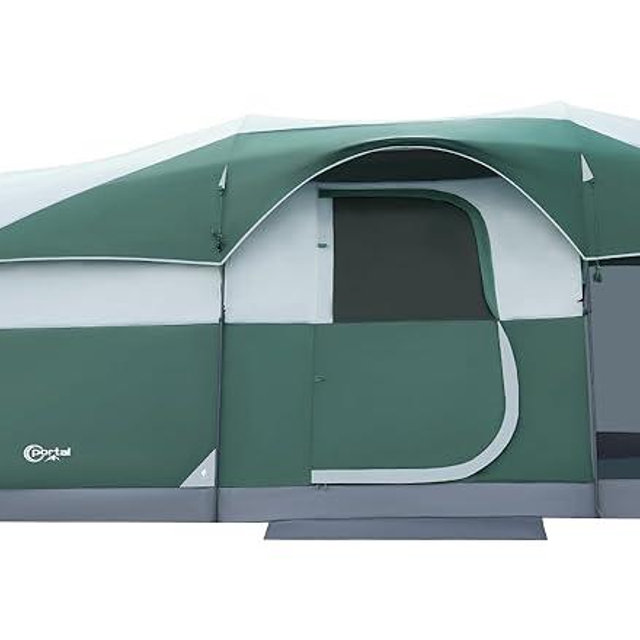 PORTAL 6/8/10 Person Family Camping Tent with Screen Room, Water Resistant Big Tunnel Tent with Rainfly, Large Family Tent for Outdoor Camping, Party