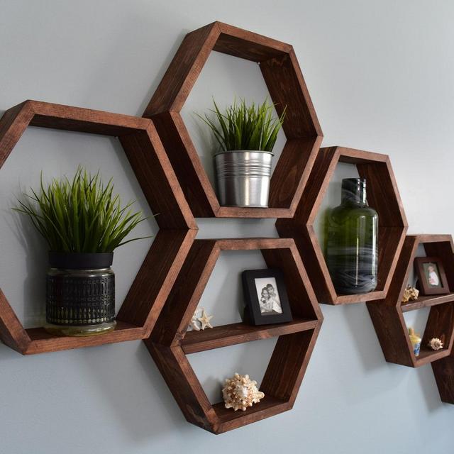 Hexagon Shelf set - Vintage Ash (6x 18" set)