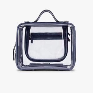Calpak Medium Clear Cosmetics Case - Metallic Indigo