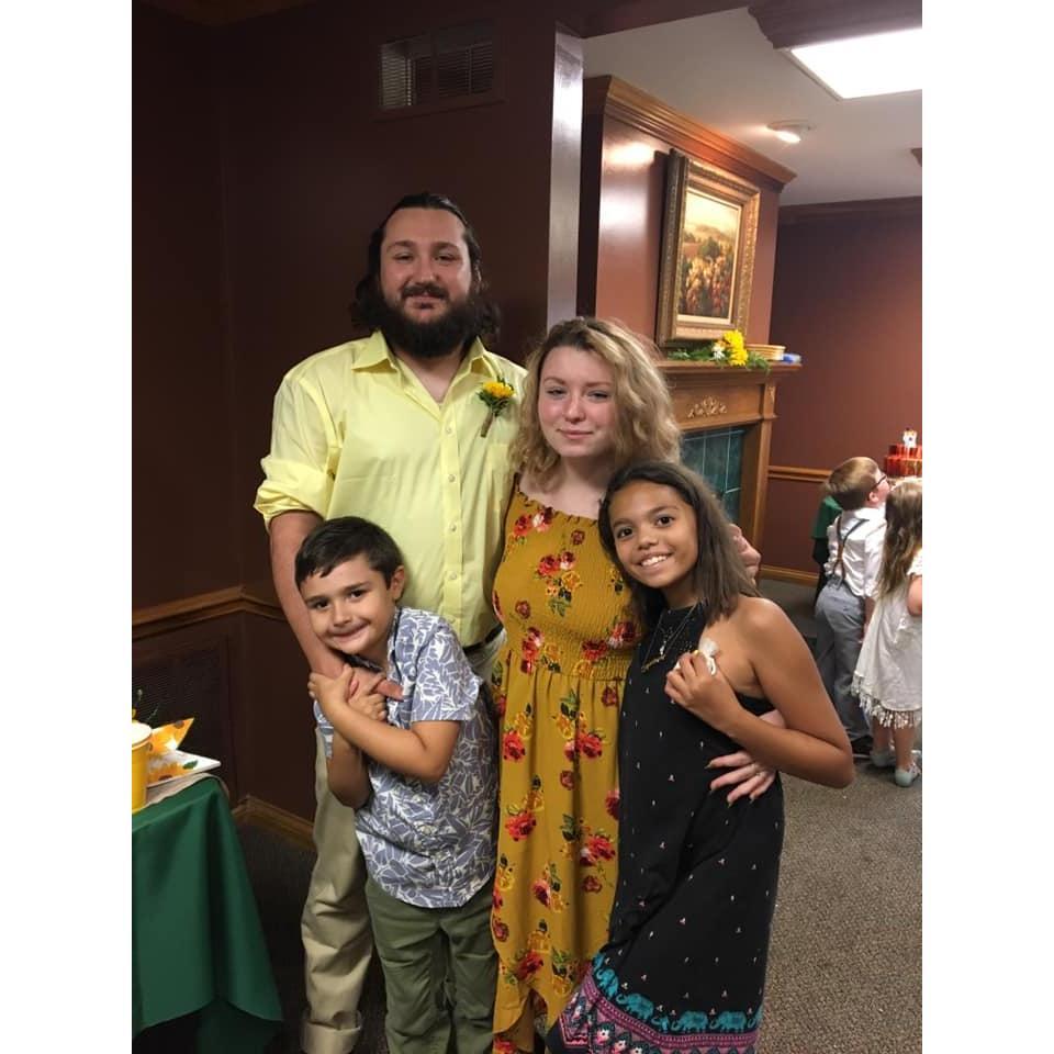 A picture of us at Annie and Eli's wedding.