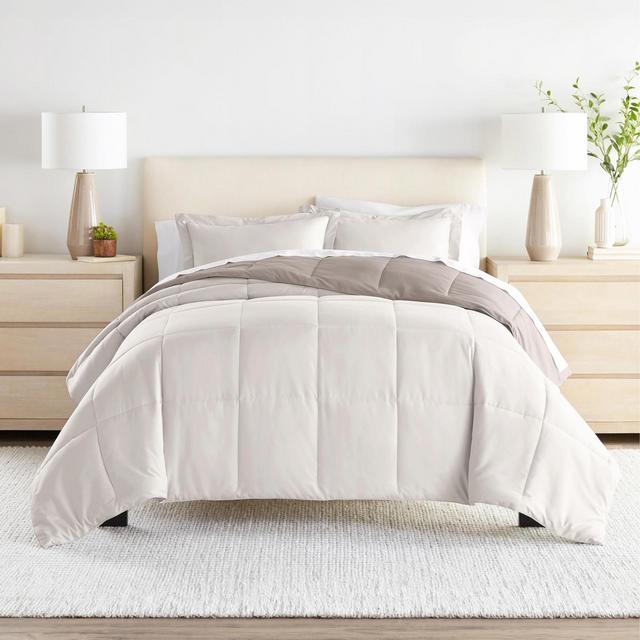 Reversible Comforter and Shams Set, Ultra Soft, Easy Care, - Becky Cameron™, King/California King, Natural / Latte