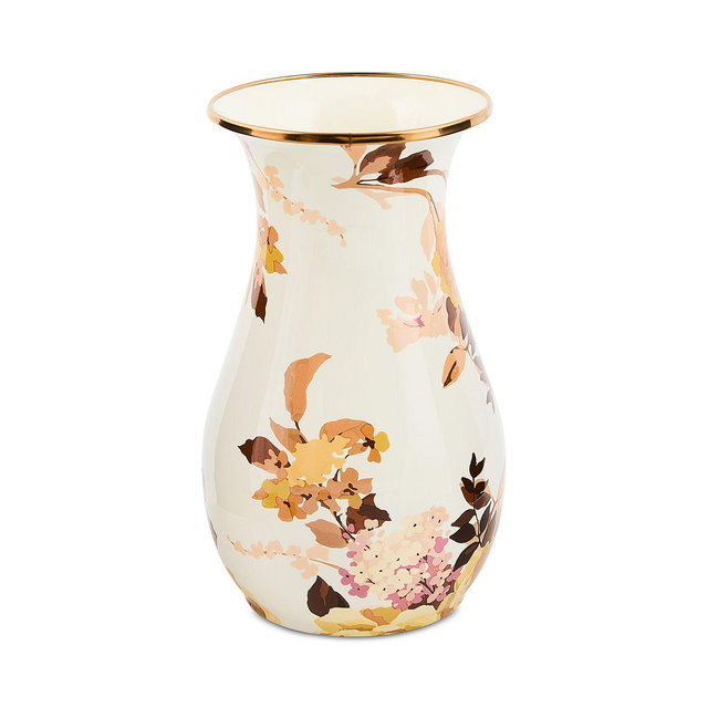 MacKenzie-Childs Wild Rose White Tall Vase