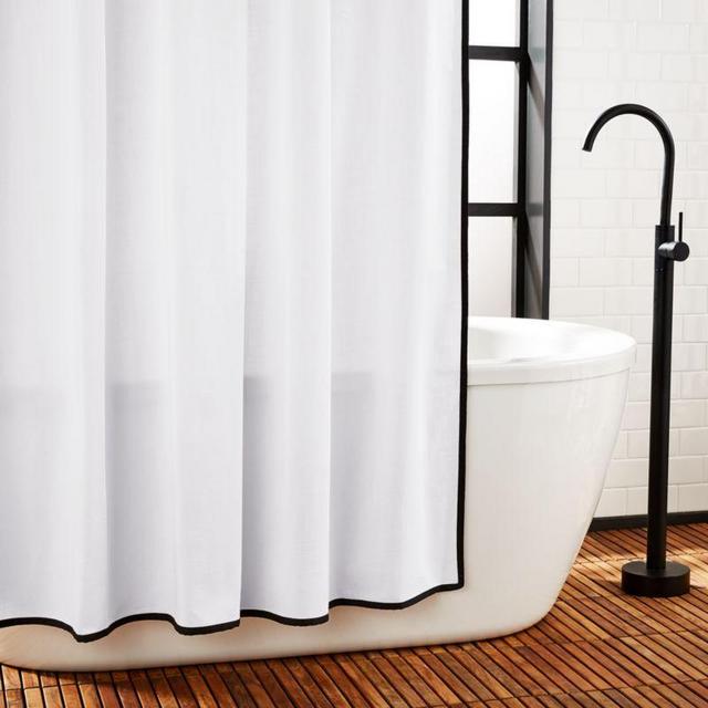 Capri Black Border Shower Curtain 72"