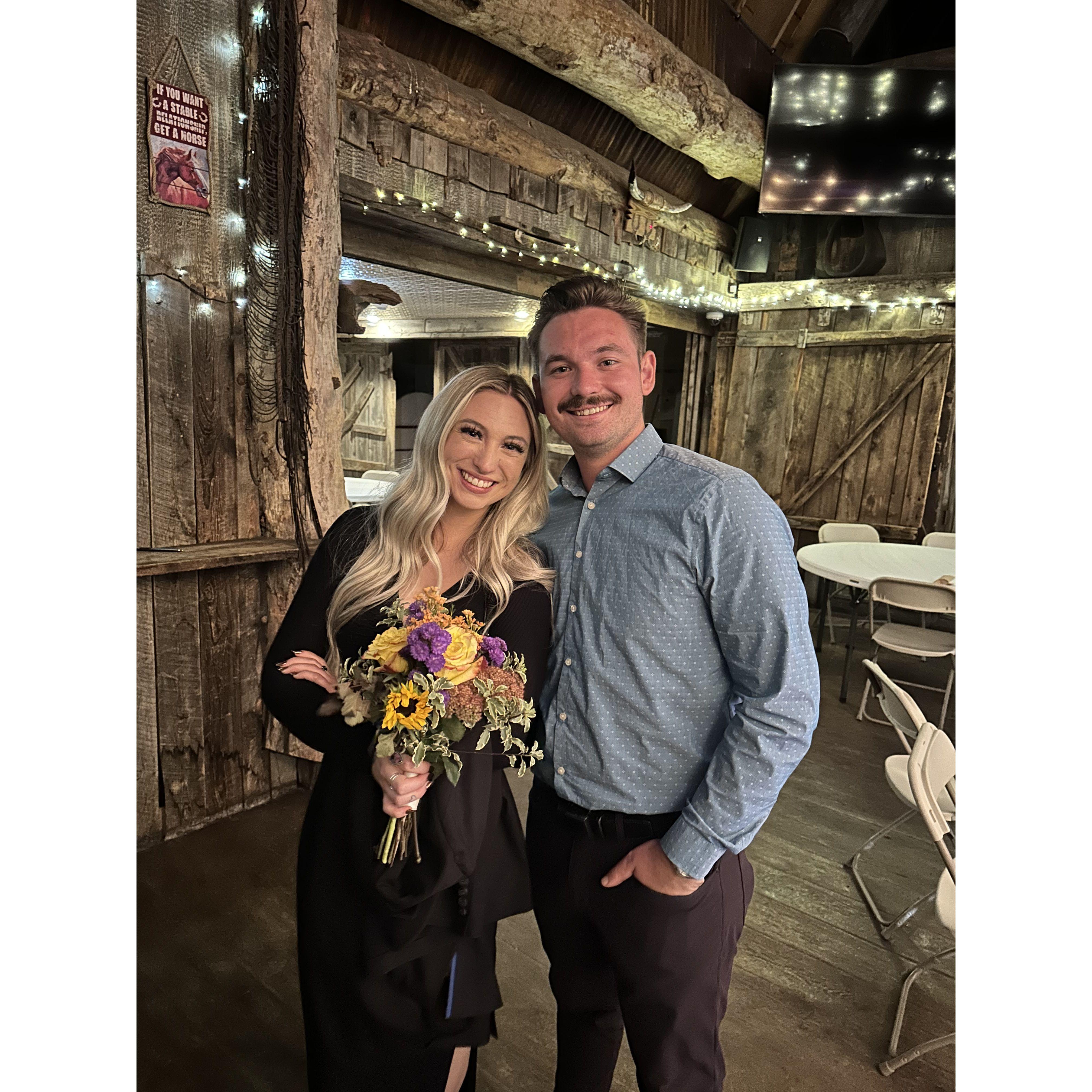 I caught the bouquet!