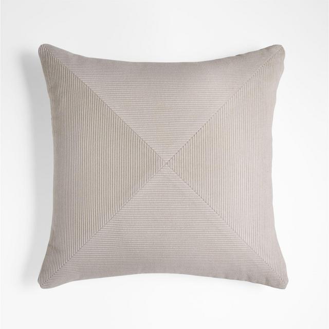 Cordell 20" White Corduroy Pillow Cover with Down-Alternative Insert
