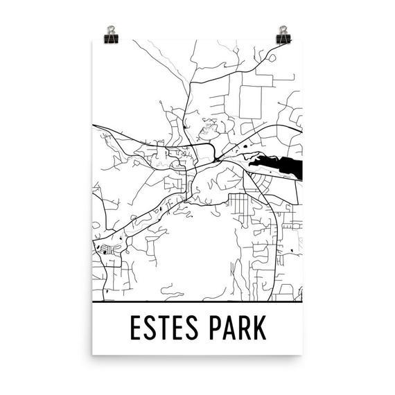 Estes Park Map Wall Art - 18x24”