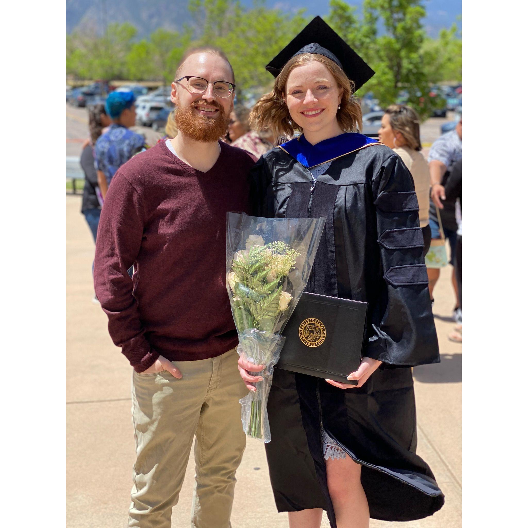 Katie's career pursuits and accomplishments were a long journey, and Joe was the best supporter possible.