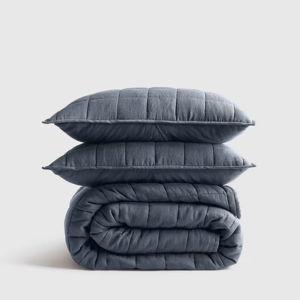 European Linen Box Quilt Set - Nightfall