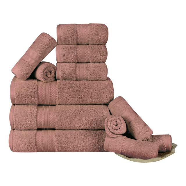 Premium Cotton Solid Plush Heavyweight Luxury 12-Piece Towel Set, Taupe - Blue Nile Mills