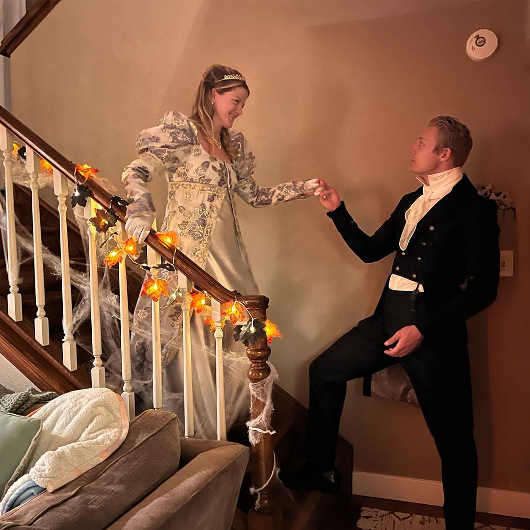 Bridgerton for Halloween. I made our costumes!