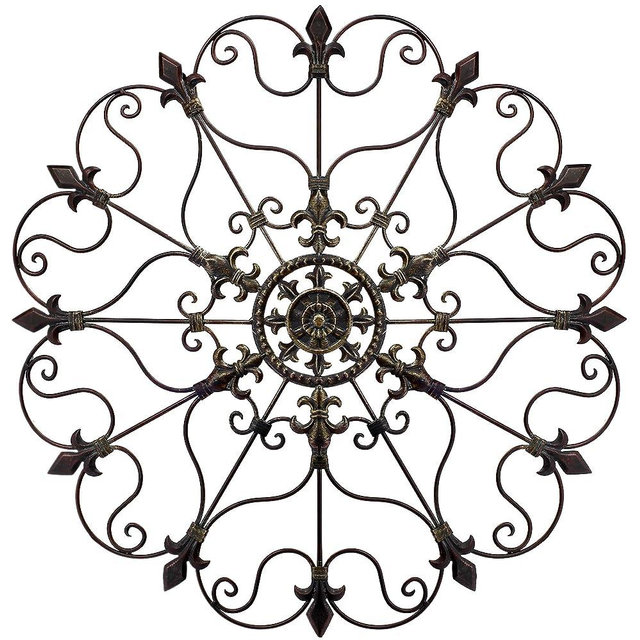 Metal Solid Mounted Medallion Hand-painted Wall Decor 30"x30", Large Metal Home Wall Art for Indoor and Outdoor Settings, Vintage Christmas Decorations, Holiday Wall Decorations, Christmas Wall Art