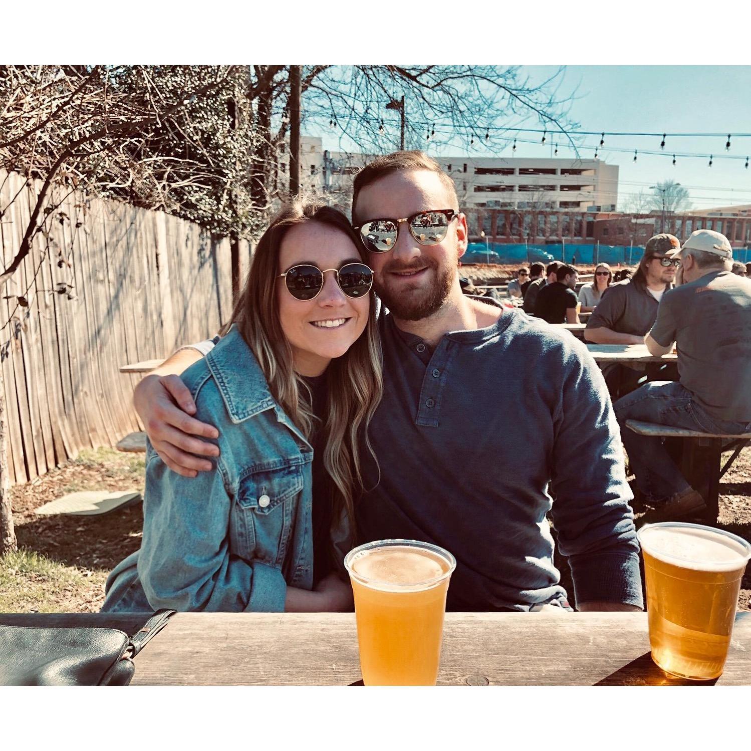 Britt's weekends in Charlotte consisted mostly of drinking beers outside, scooter rides, and Jeni's ice cream.