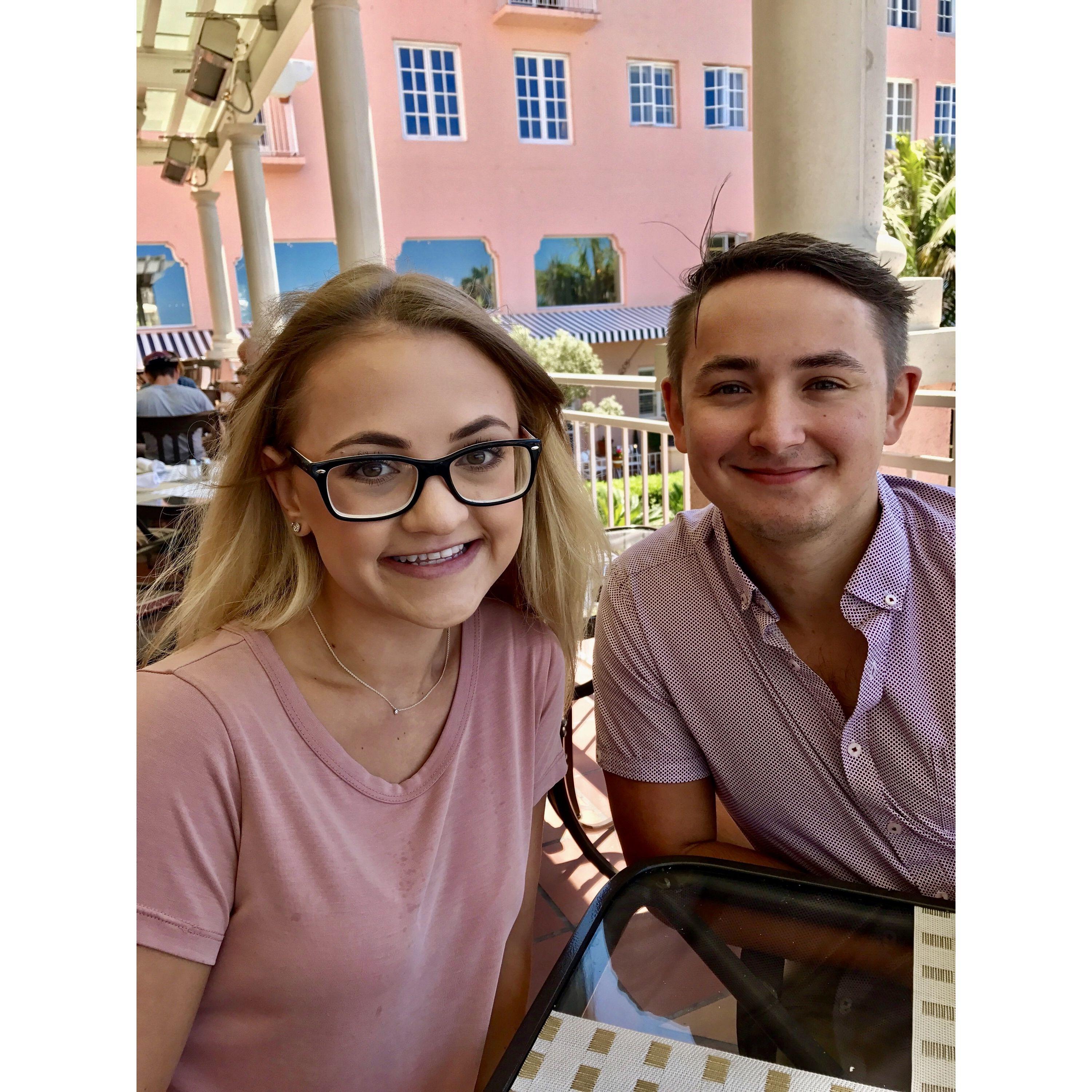 Bonus pic! Here we are in 2017, we had been dating for a year and it's our first picture at our future wedding venue!