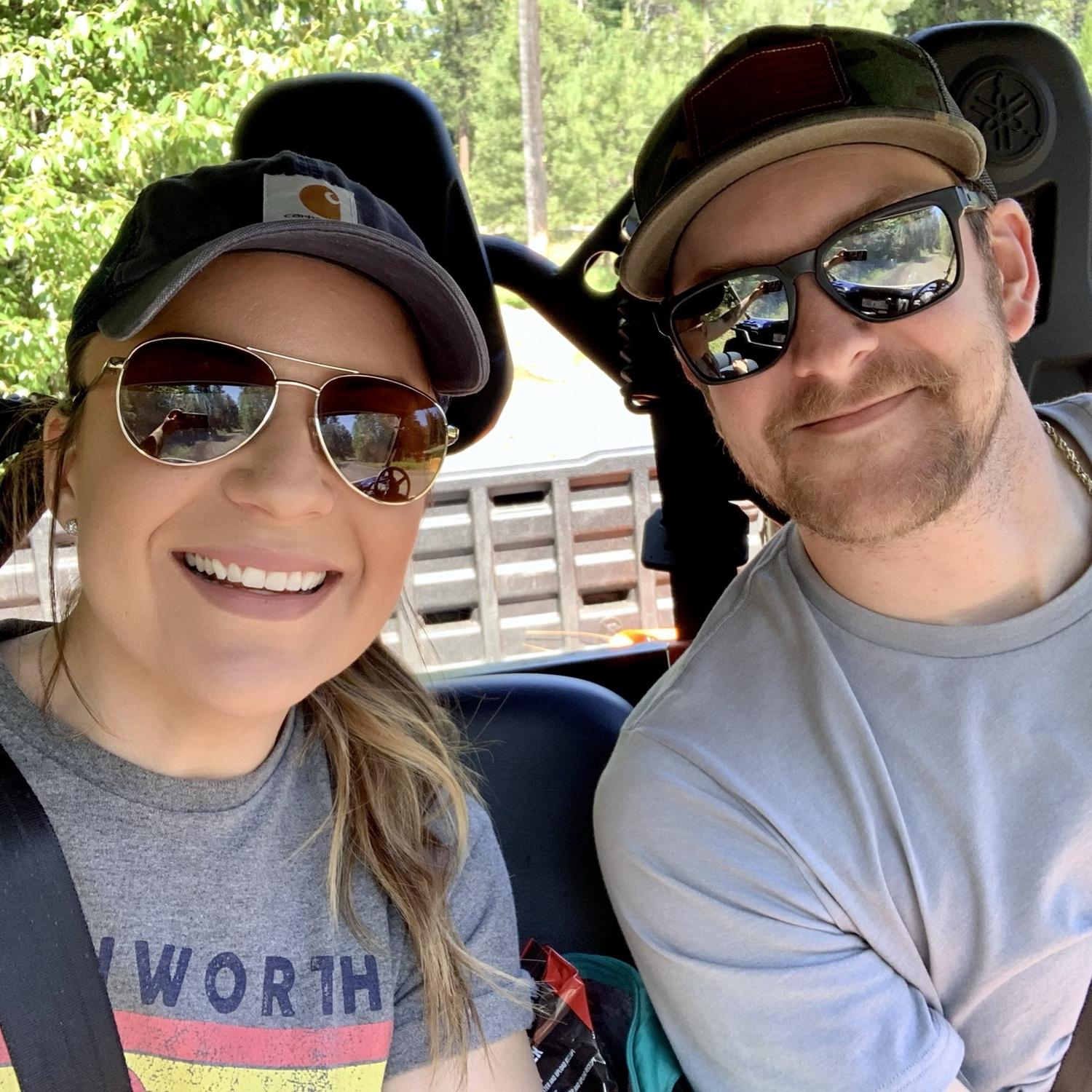 Cruising up to Little Bald Mountain in Naches, WA. Shortly after this picture was taken, Nicole was stung by a rogue bee and Brandon had to perform a stinger removal operation.