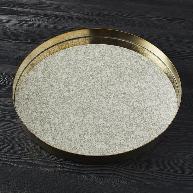 Antique Mirror Tray, Brass, Large