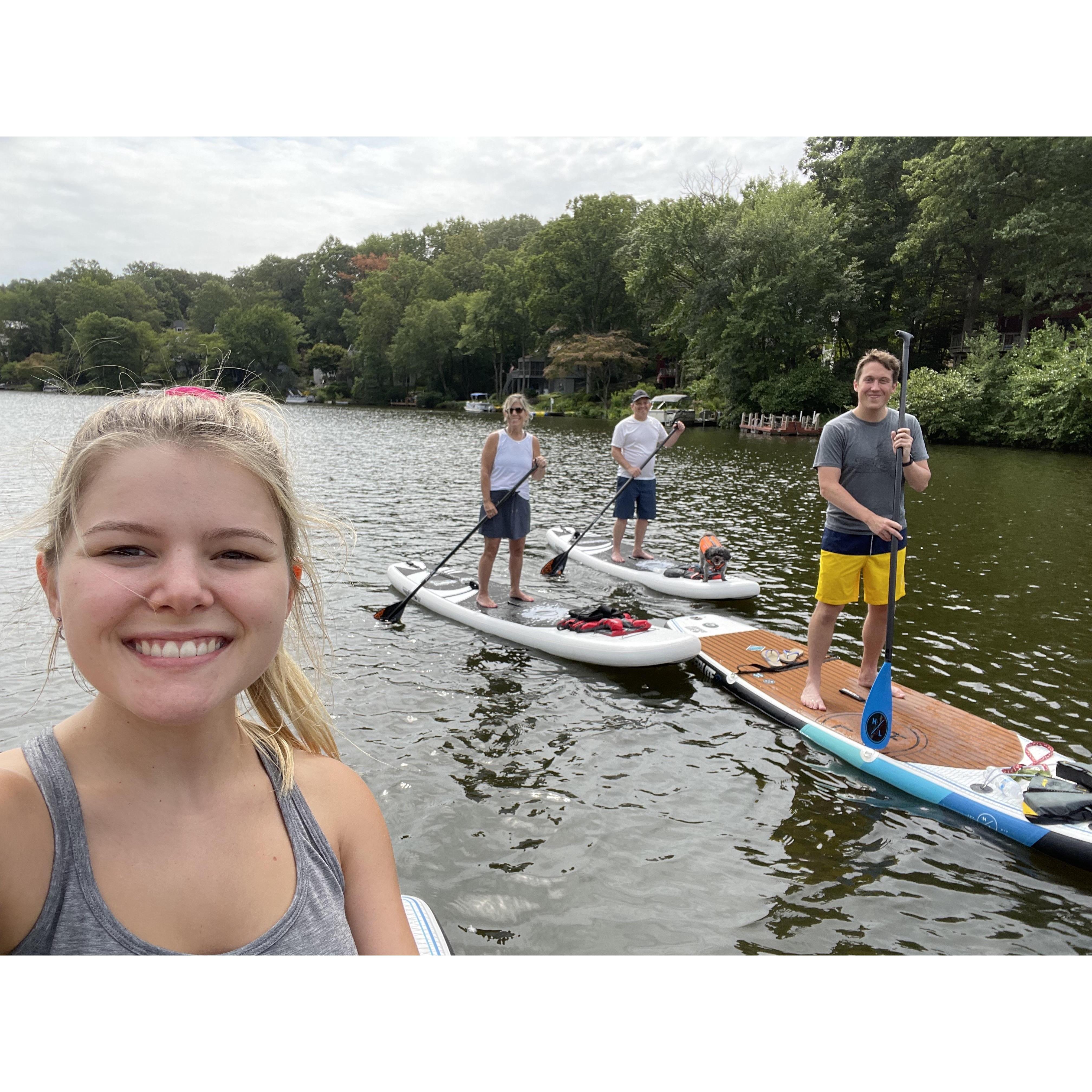 Paddle boarding in Reston with Brooke's parents and Brady!