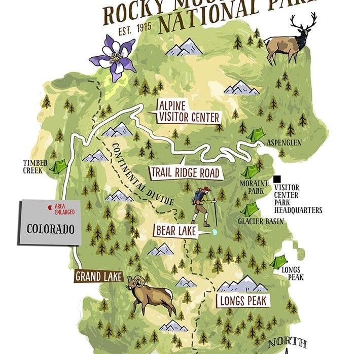 RMNP map. This is where we will be taking photos.