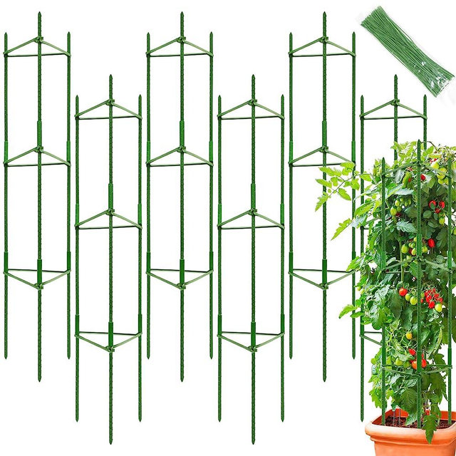 Legigo 6-Pack Tomato Cage for Garden Plant Support- Up to 48inch Garden Stakes Tomato Cage, Tomato Trellis for Potted Plants, Tomato Cages Plant Stakes for Climbing Vegetables Plants Flowers