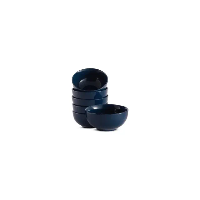Kook Ceramic Cereal Bowls, 24 oz, Set of 6, Navy Blue