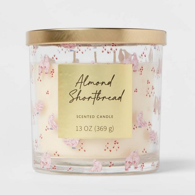 13oz Valentine's Glass Jar Candle with Lid Almond Shortbread - Threshold™