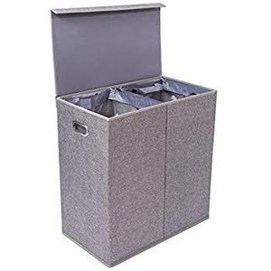 Double Laundry Hamper- Gray